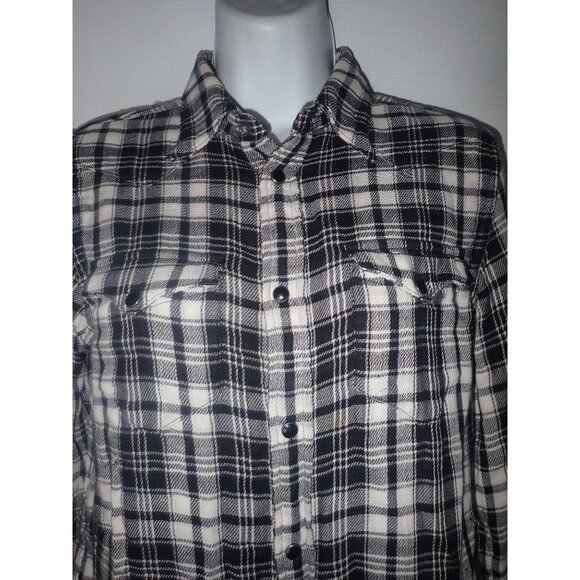 Polo Ralph Lauren Women's Western Plaid Shirt-Black/White size‎ 6 Pearl Snap - Picture 3 of 7